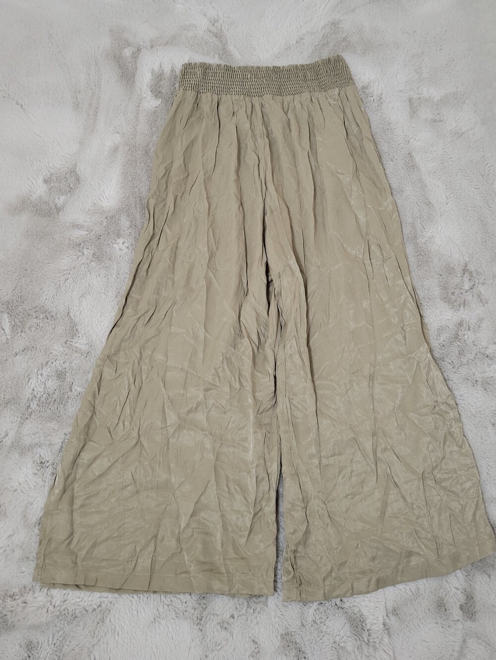 Nwot Smocked Waist Wide Leg Beach Pamts - Picture 7 of 10